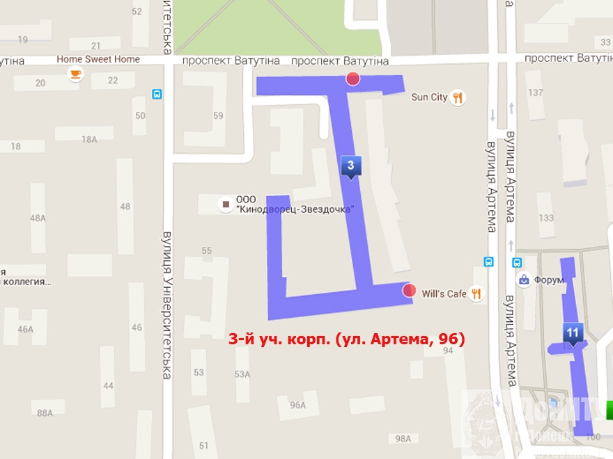 Карта 3 учебного корпуса