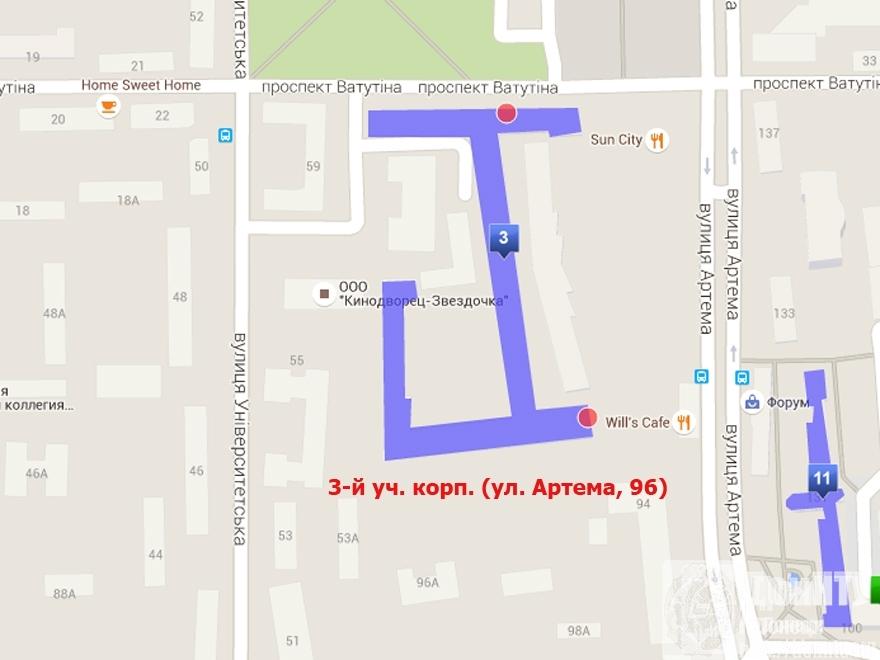 Карта 3 учебного корпуса